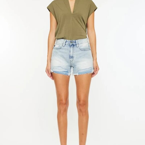 Hazel Blues® |  Kancan High Rise Raw Hem Denim Shorts - Picture 4 of 7